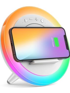 SIDVAR Bluetooth Speaker Night Lightsr,Wireless Charging Modern Speaker
